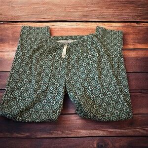 Burt's Bees Baby Green and Red Patterned PJ Pants, Sz M